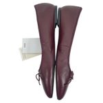 Mango MNG Bow Leather Ballet Flats Burgundy Size 39/US 8.5 Photo 6