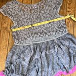 Free People Vintage  Gray Lace short sleeve Top Photo 3