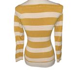 H&M Women’s Long Sleeve Tunic/Sweater Size Medium Mustard With White Stripes Photo 3