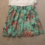 White & Mint Floral Chiffon Lace Tank Dress Multiple Size M Photo 2