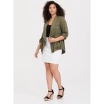 Torrid Army Green Light Weight Drape Front Anorak Top 00 Medium/10 Photo 6