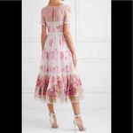 Marchesa Notte Tiered Embroidered Tulle Midi Dress Size 8 Photo 2