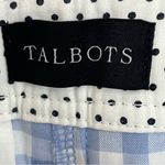 Talbots Perfect Crop Gingham Plaid Pant Sunrise White & Blue Women’s Size 12 P Photo 7