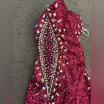 Karishma Strapless Sweetheart Cut Sequin and Crystal Rhinestone Bodycon Dress Pink Size 4 Photo 6