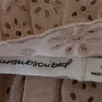 Unsubscribed Pink Eyelet Embroidered Sleeveless Ruffles Peplum Button Tank Top 4 Photo 3