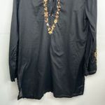 Tommy Bahama Tommy Bahamas Embroidered Black Tunic Top semi sheer boho size Medium Cotton Photo 2