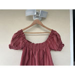 Free People Moana Stripe Puff Sleeve Mini Dress Medium Babydoll Square Neck Photo 4