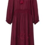 THE GREAT Ornament Embroidered Dress Dark red size XS NWT Photo 0