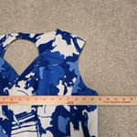 J. Peterman Blue Abstract Floral Princess Seamed Sweetheart Neckline Key Photo 6