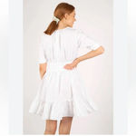 ByTiMo Tuckernuck Medium Blouson Mini Dress White Cotton Poplin Preppy Summer Photo 1