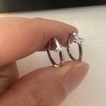 Small Star Hoop Earrings for Men Women Streetwear Unisex Style Silver Photo 3