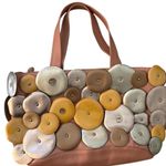 Cole Haan RARE Vintage MELBOURNE Pink Leather Disc Design Handbag Tote Purse Photo 0