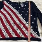 Norton Studio USA Flag Crochet Sweater Size PS. Patriotic Blue Photo 7