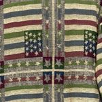Vintage New Identity Patriotic Flag & Stars Tapestry Cropped Cotton Jacket Large Green Photo 3