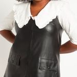 Eloquii Black Faux Vegan Leather Jumper Mini Dress Plus Size 22W 3X Winter Edgy Photo 3