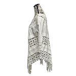 R & F Ivory Crochet Sheer Tunic Blouse L Boho Beach Festival Swim Cover Western White Size L Photo 3
