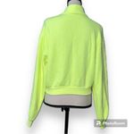 H&M  size medium neon yellow green pullover sweatshirt long sleeve 1/4 zip neck Photo 1