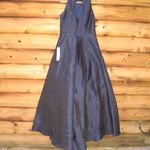 Monique Lhuillier High Neck Evening Gown Dress Navy 12 Pockets Photo 12