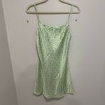 Princess Polly Light green floral satin  dress‎ size 2 Photo 1