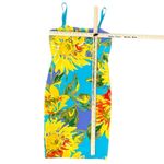 David Meister  Yellow Blue Purple Sunflowers Floral Sheath Sleeveless Dress sz 4 Photo 5