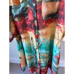 Curvy Plus Boho Size 1x Blouson Dress Multicolor 3/4 Sleeve by Madison Paige Green Photo 5