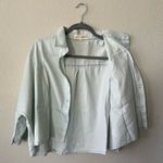 Shannon Passero Blue Boxy Button Down Shirt With Roll Up Sleeves Women's Size L Size L Photo 2