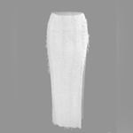 Micas Distressed V-neck Cap Sleeve Crop Top And Slit Maxi Skirt Set Photo 3