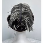 American Vintage Vintage 50-60's Bellini Originals Black cocktail tilt Hat Silver Feather Accent Photo 10