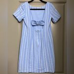 Anthropologie  Cape May Bow Back Linen Mini Dress Photo 1