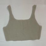 Babaton Sculpt Knit Square Neck Cropped Tank Matte Pearl Size 2XL Essential Photo 1