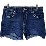 Bamboo  Dark Wash Embellished Rhinestones Studs Cross Pockets Jean Shorts 13/14 Photo 0