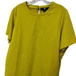 Ashley Stewart Women's 2XL Yellow Textured Short Sleeve Blouse Career Boxy Fit Photo 1