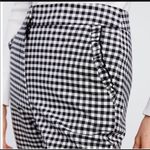 ZARA NWOT Gingham Ruffle Pants Small Black White Photo 5