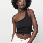 ZARA One Shoulder Ruched Top Photo 0