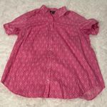 Roaman’s Roamans Button up blouse shirt top pink white womans size 20W Photo 2