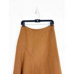 Vince  Panel Midi Skirt Size 2 Asymmetrical Hemline Tan High Rise Classic Office Photo 3