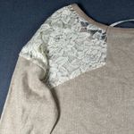 Miss Me  Sweater Womens S Beige Lace Sequins Embellished Crew Neck Long Sleeve Photo 13