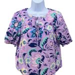 Talbots Womens Peasant Top Size Small Petite Peasant Bloomcore Floral Boho Artsy Photo 0