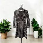 Untuckit Black Stripe Willow Button Front Shirt Dress size 2 Photo 1