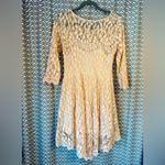 Free People  | Cream Floral Mesh Lace Dress, size 12 Photo 5