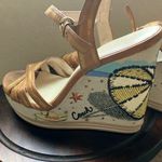 Coach : Caroline (Q632) Strappy Wedges BEACH theme- leather straps- 9B Photo 12