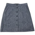 J.Crew Herringbone Wool Blend Charcoal Gray Black Button Front Mini Skirt 0 Photo 0
