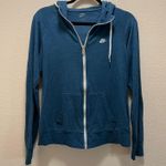 Nike Lightwight Blue Full Zip Athletic Sweatshirt HoodieAthleisure Size Large Photo 1