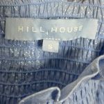 Hill House Nesli Nap Dress Women’s Size Small Blue Metallic Smocked Midi Sleeve Photo 9