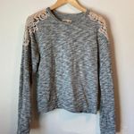 Hollister Crochet Lace Shoulder Pullover Crewneck Sweatshirt Photo 0