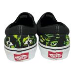 Vans Classic Slip-On Black Green Eyes in the Dark Glow Size 7 Monster Horror EUC Photo 5