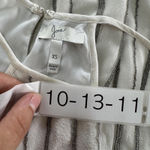 Joie  Silk Tank Top Womens XS White Silver Zelpha Striped Sheer‎ Blouse Silk Photo 5