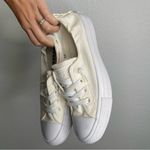 Converse  Ivory Cream Slip On Sneakers Crochet Back Size 8 Photo 4