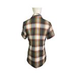 Eden & Olivia Green Plaid Short Sleeve Button-Up Shirt Women's Size S Photo 4