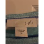 J.Jill  Striped Tunic Top Shirt Womens Size Medium Aqua White Blue Linen Blend Photo 2